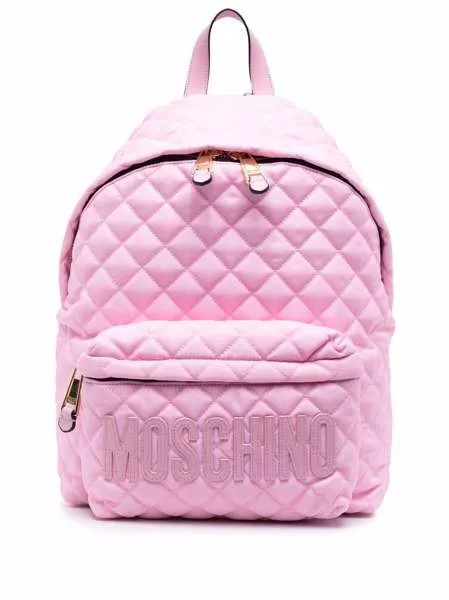 Moschino quilted logo-plaque backpack