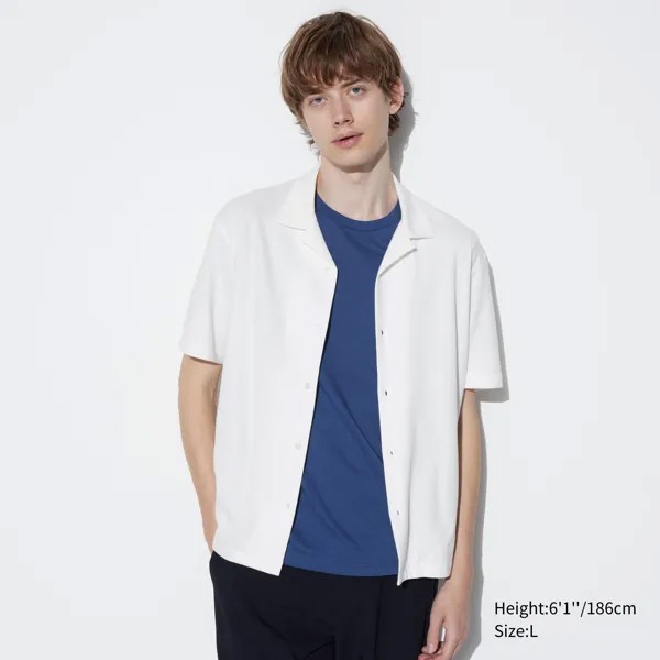 Рубашка-поло Uniqlo Airism с короткими рукавами, белый