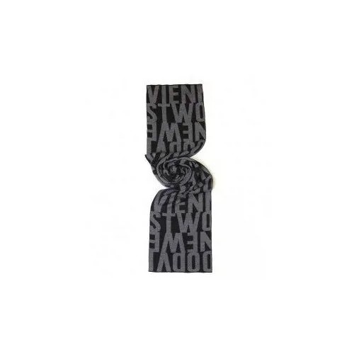 Шарф Vivienne Westwood, натуральный шелк, вязаный, 170х25 см, черный