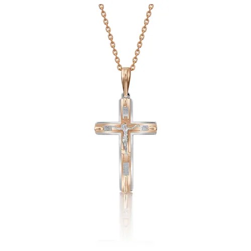 PLATINA jewelry Крестик из комбинированного золота без камней 03-2781-00-000-1111-42
