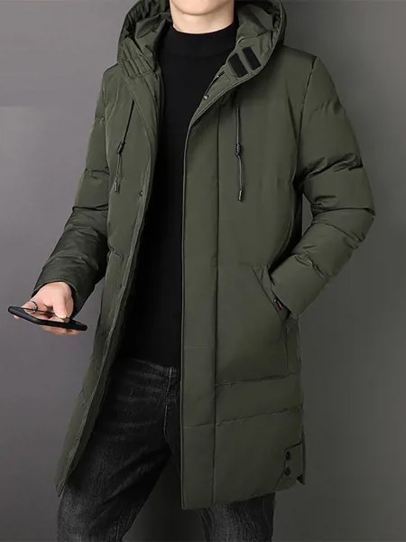 Модное мужское длинное пальто большого размера 7XL 8XL, зимняя куртка с хлопковой подкладкой, парка с капюшоном, верхняя одежда, Толстая теплая...