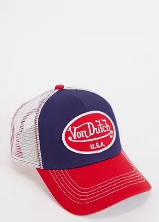 Темно-синяя/красная кепка Von Dutch-Темно-синий