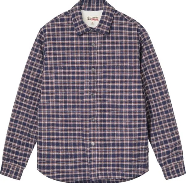 Рубашка Stussy Sherpa Lined Plaid Shirt 'Navy', разноцветный