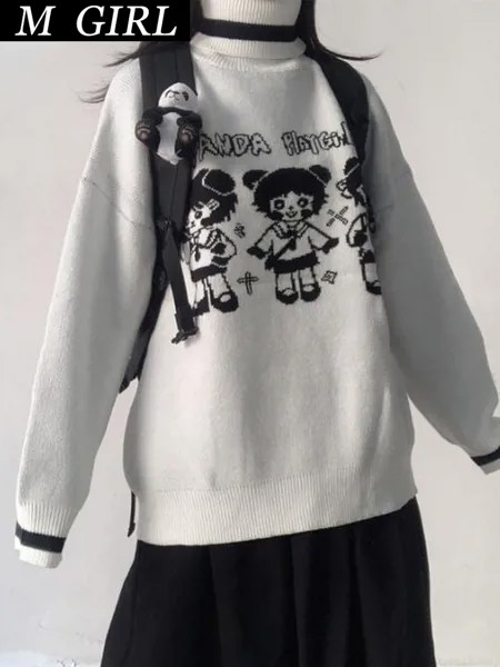 Мультяшный женский свитер для девочки 2022 корейский женский пуловер в стиле Харадзюку милый японский кавайный Ulzzang Y2k одежда милый джемпер