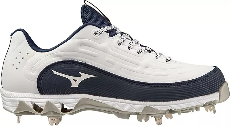 Женские металлические бутсы для софтбола Mizuno 9-Spike Swift 8 Fastpitch, белый/темно-синий