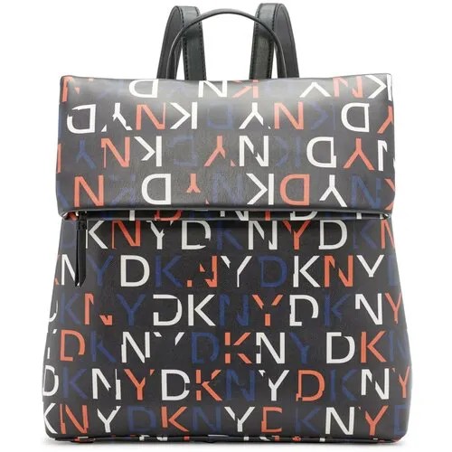 Рюкзак DKNY, синтетический материал, искусственная кожа, складной, черный, синий