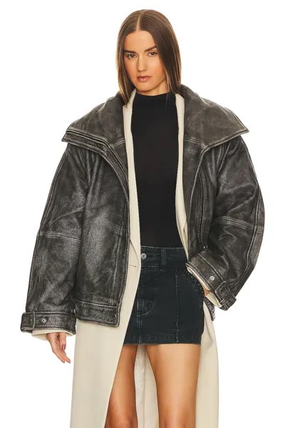 Куртка REMAIN Leather Oversized, черный