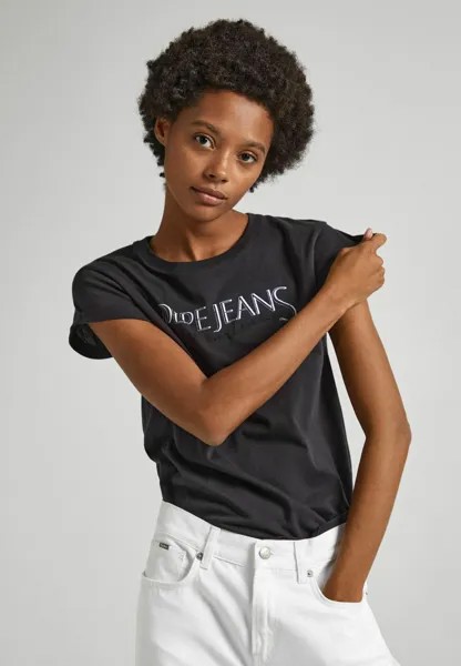 Футболка с принтом Pepe Jeans, цвет black