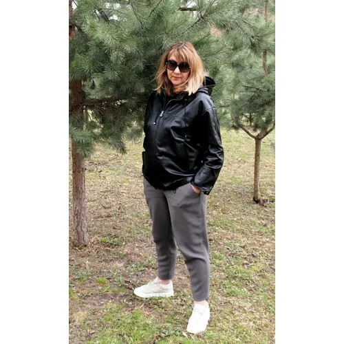 Кожаная куртка Паршков Е.В., размер XL, черный