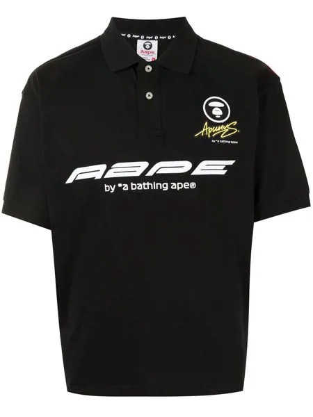 AAPE BY *A BATHING APE® рубашка поло с логотипом