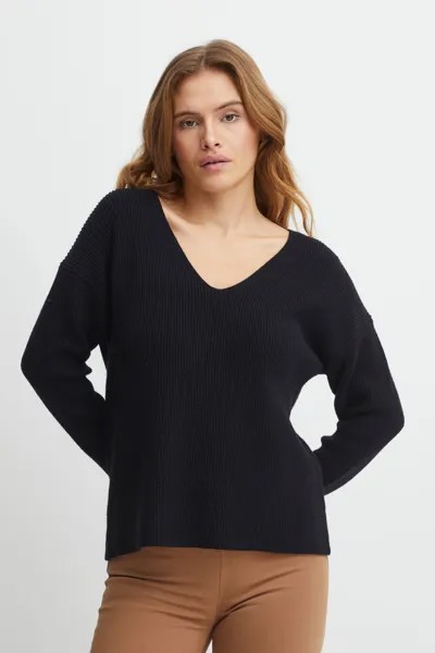 Свитер b.young Strick BYMILO VNECK JUMPER 20812787, черный