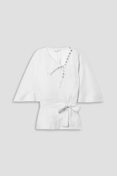 Креповая блузка Dafishy с поясом ALTUZARRA, белый