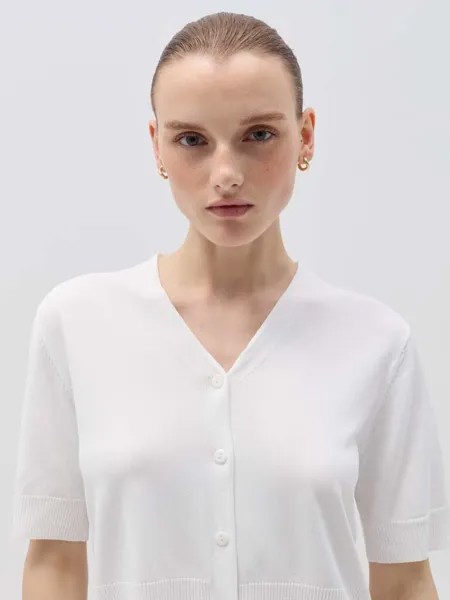 Кардиган с короткими рукавами и V-образным вырезом Hybrid, цвет optical white