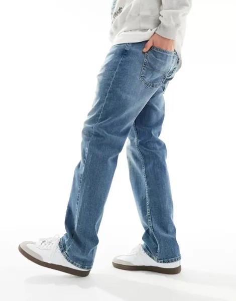 Синие джинсы прямого кроя Hollister