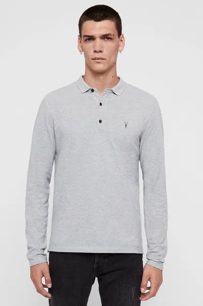 Рубашка-поло Reform с длинными рукавами AllSaints, серый