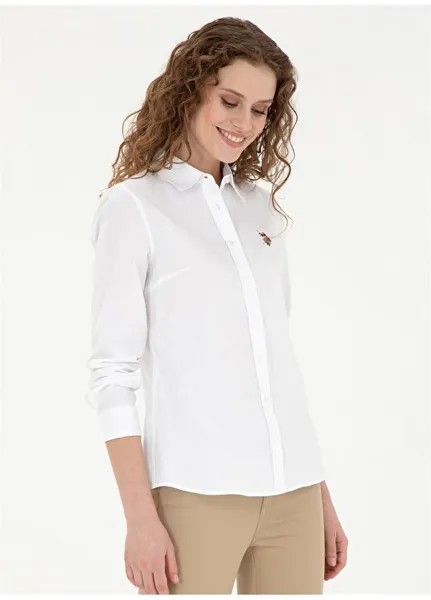 Белая женская рубашка с воротником узкого кроя CRISCOLOR024Y U.S. Polo Assn., белый