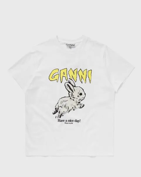 Топ Ganni Basic Jersey Bunny Relaxed T-Shirt, ярко-белый