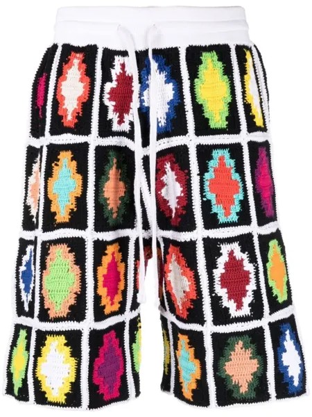 Marcelo Burlon County of Milan спортивные шорты Cross в технике макраме, черный