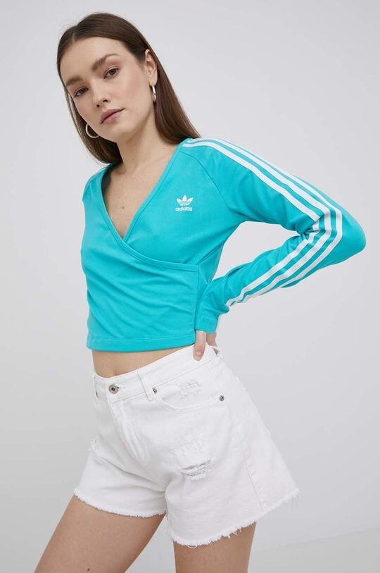 Рубашка Adicolor с длинными рукавами adidas Originals, бирюзовый