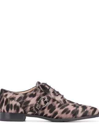 Tod's оксфорды с леопардовым принтом