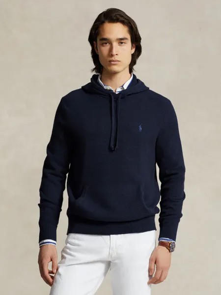 Хлопковая толстовка Polo с тканой строчкой Ralph Lauren, темно-синий