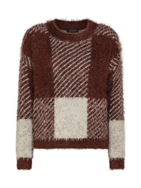 Koan Collection свитер с круглым вырезом в клетку, коричневый