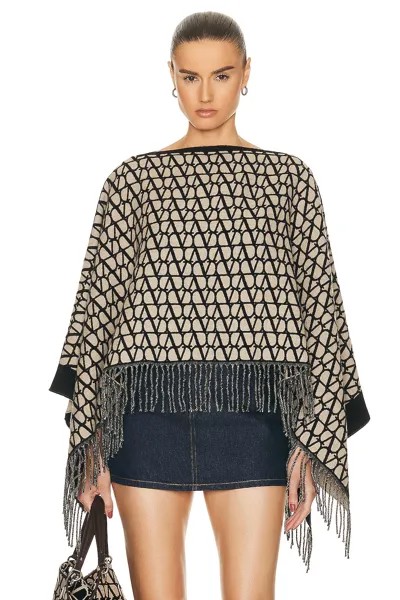 Свитер Valentino Garavani Iconographe Poncho, цвет Beige & Nero