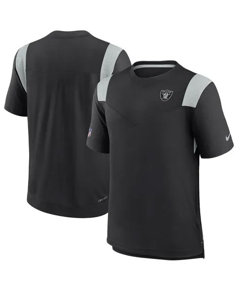 Мужская черная футболка las vegas raiders 2022 sideline в тон с логотипом performance player Nike, черный