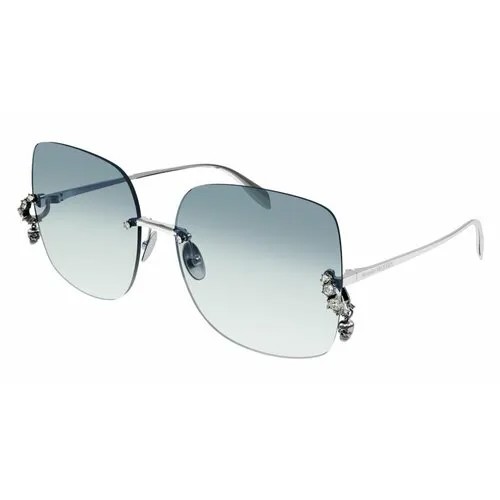 Солнцезащитные очки Alexander McQueen AM0390S 003, прямоугольные, оправа: металл, для женщин, черный