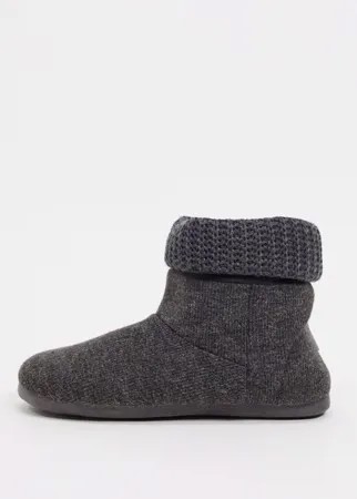 Вязаные ботинки-слиперы серого цвета Dunlop-Серый