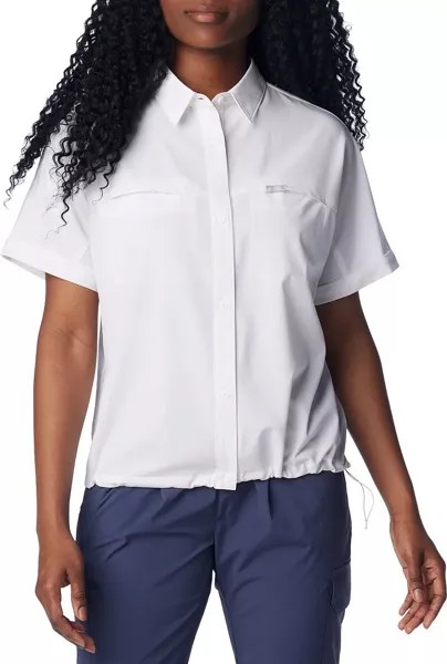 Женская рубашка Columbia Boundless Trek на пуговицах с короткими рукавами, белый