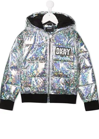 Dkny Kids непромокаемая куртка с переливчатым эффектом