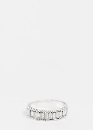 Серебристое кольцо с оригинальными кристаллами ASOS DESIGN Curve-Серебряный