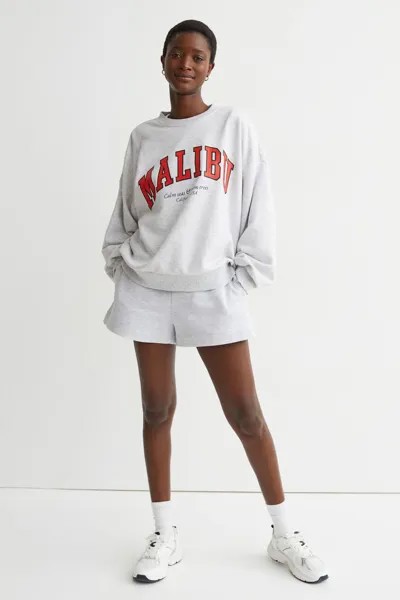 Спортивные шорты H&M, светло-серый меланж