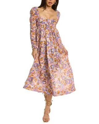 Zimmermann Фиолетовое платье миди с закрученным передом женское, фиолетовый 1