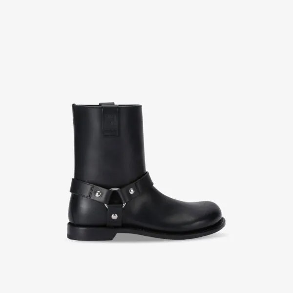 Байкерские ботинки Campo из телячьей кожи с анаграммой бренда Loewe, черный