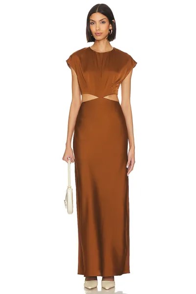 Платье макси L'Academie Margrit, коричневый