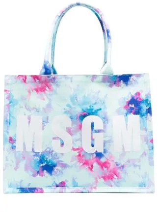 MSGM сумка-тоут с принтом тай-дай