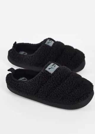 Черные слиперы из искусственной овчины Puma Scuff-Черный цвет