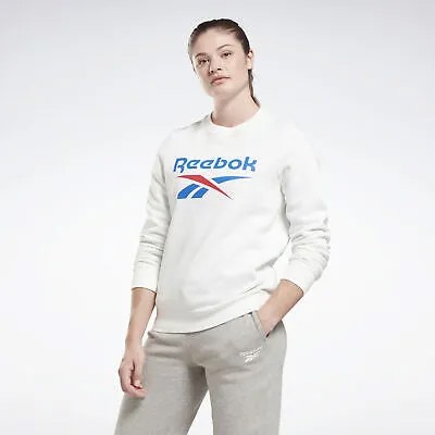 Женская флисовая толстовка с круглым вырезом Reebok Identity с большим логотипом