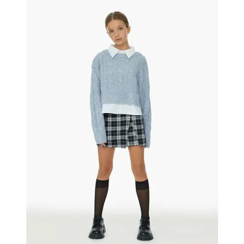 Юбка-шорты Gloria Jeans, размер 13-14л/164 (41), черный, белый
