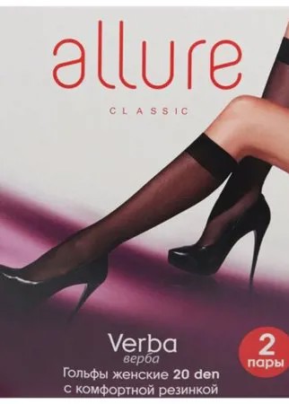 Капроновые гольфы Verba 20 den 2 пары ALLURE, универсальный, glase