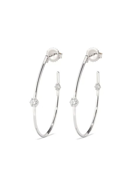 Jade Trau 18kt white gold Duet diamond hoop earrings