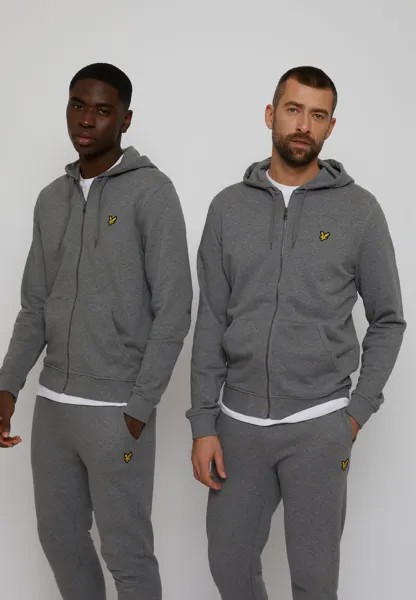 Толстовка на молнии ZIP THROUGH HOODIE Lyle & Scott, средний серый меланж