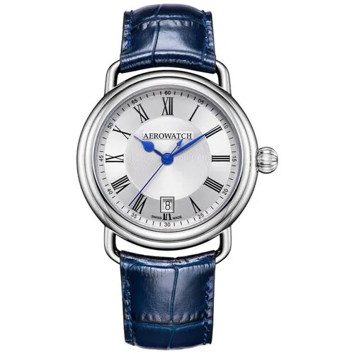 Наручные часы AEROWATCH, синий, серебряный