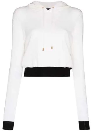 Balmain укороченное худи с монограммой
