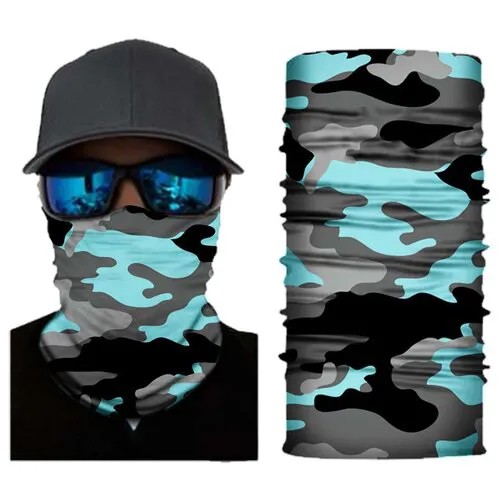 Бесшовная бандана-труба, камуфляж 8, голубой, camouflage GF 5549