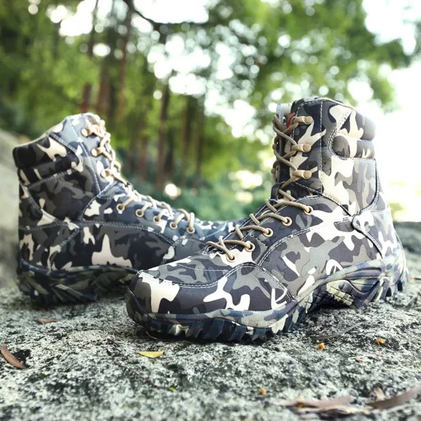 Мужские ботинки тактические военные камуфляжные ботинки водонепроницаемые Нескользящие уличные походные мужские ботинки-дезерты A4-82