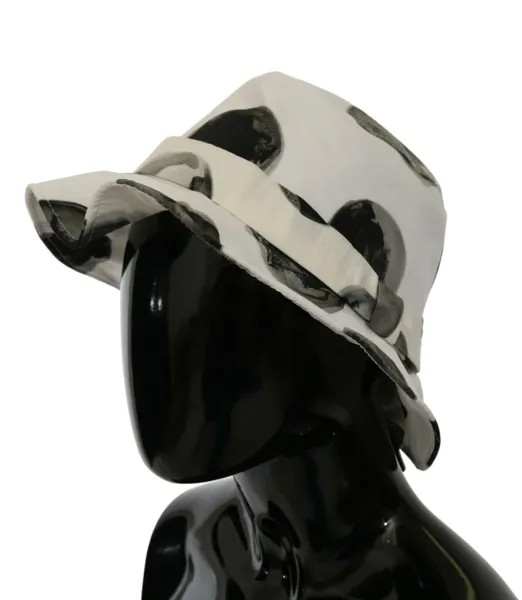 DOLCE - GABBANA Шляпа Белая хлопковая ведро с узором в большой горошек s. 57 / С Рекомендуемая розничная цена 500 долларов США