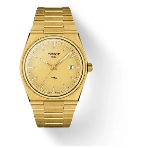 Наручные часы TISSOT PRX, золотой, экрю